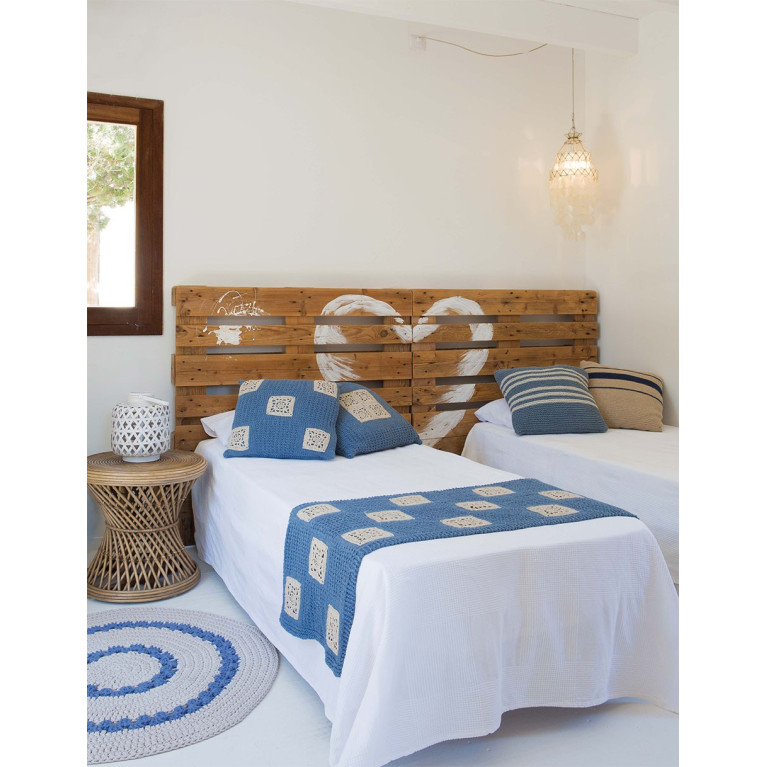 Modèle de Coussin Love Denim - Lino 100%