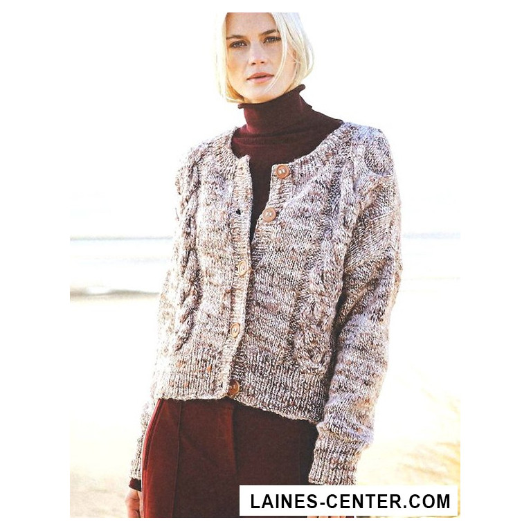 Modèle de Veste Fashion Alpaca Tweed Chunky