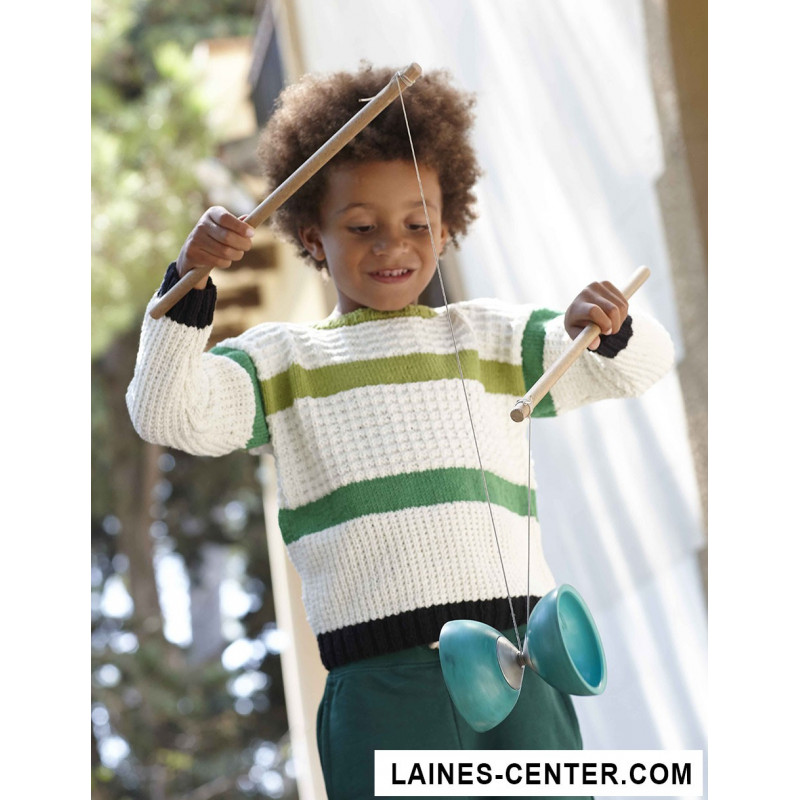 Modèle à tricoter gratuit Pull fille Laine Katia coton Missouri