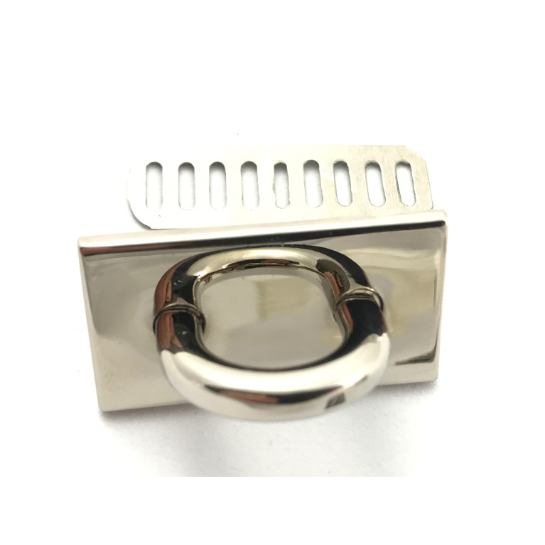 Attache pour sac en métal - grande taille argent