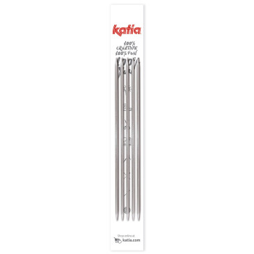 Aiguilles double pointe 20 cm aluminium Katia