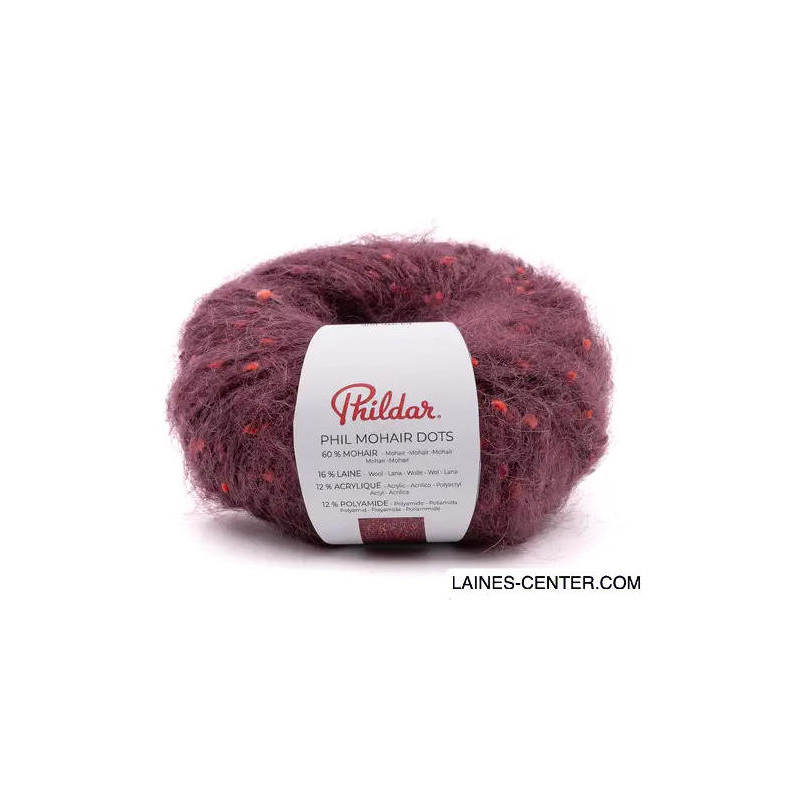 Phil Mohair Dots bois de violette