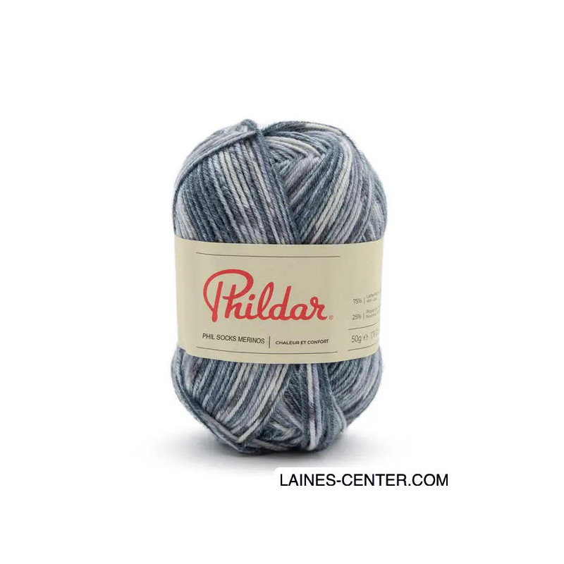 Phil Socks Merinos impr jacquard denim