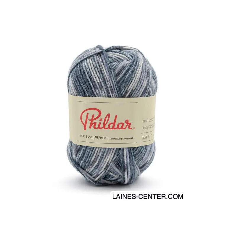 Phil Socks Merinos impr jacquard denim